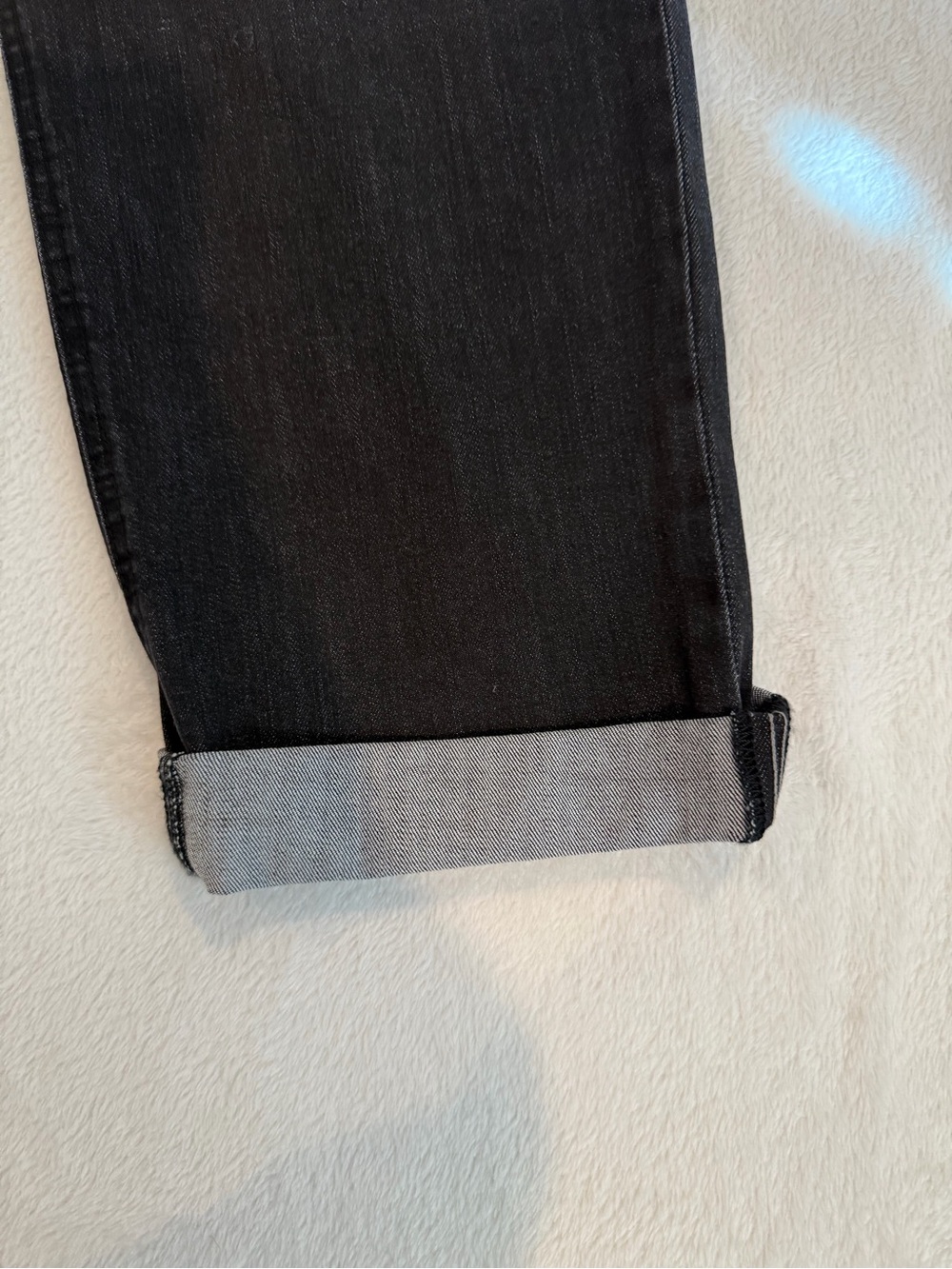 "Ab"solution® Petite Black Denim Cuffed Girlfriend Jeans, 14P - Picture 4 of 10